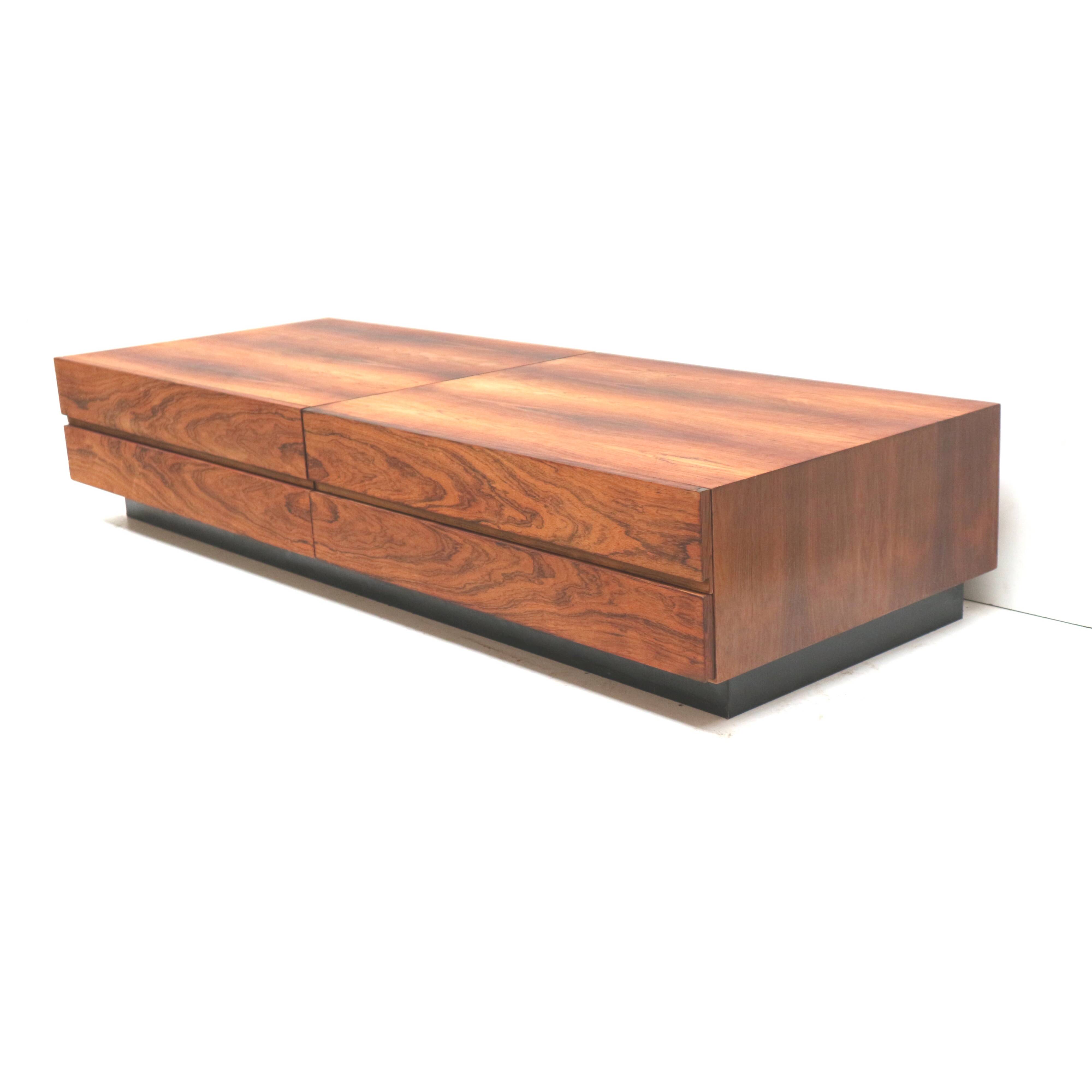 Vintage rosewood low sideboard / lowboard with drawers made in the 60s