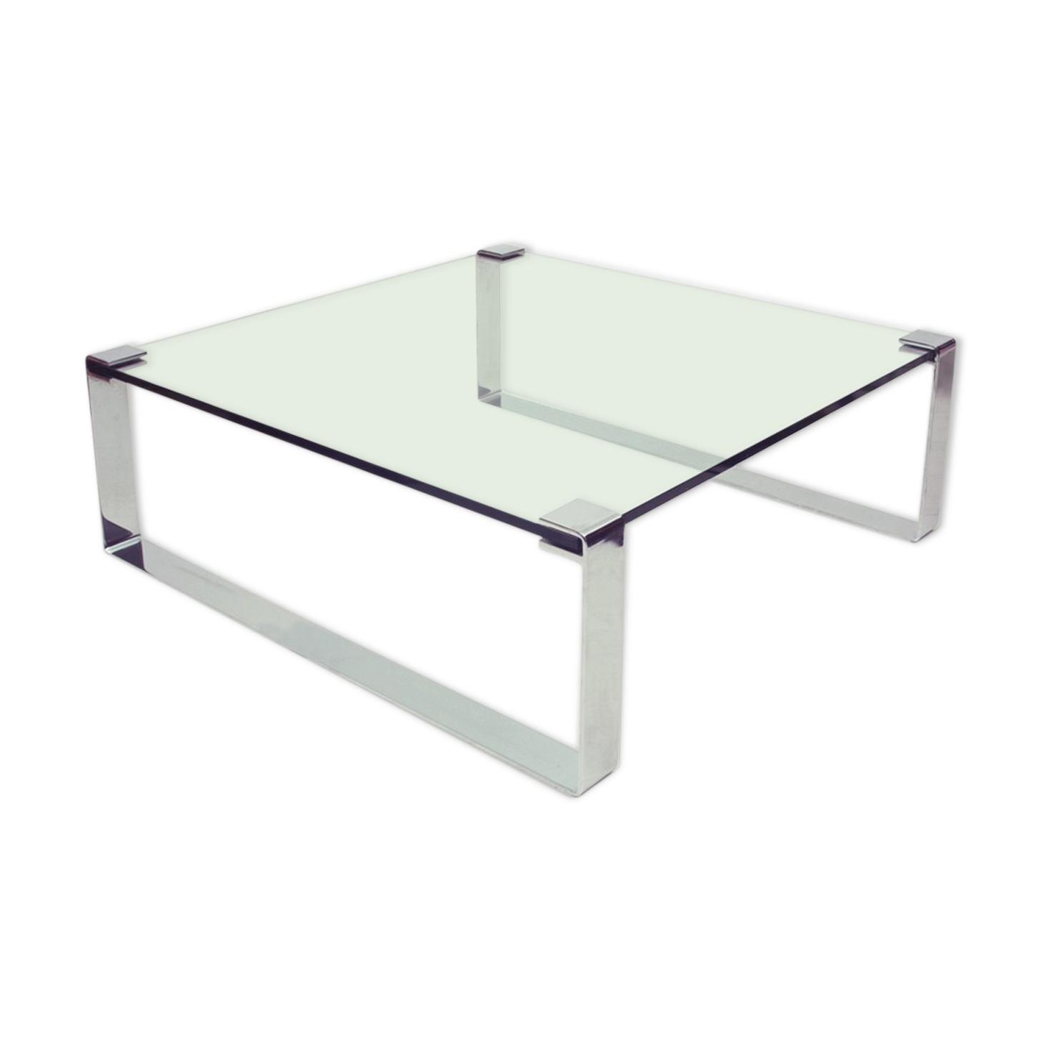 German Chrome & Glass Coffee Table • Model Klassik 1022 by Dr. Peter Draenert for Draenert, 1960s