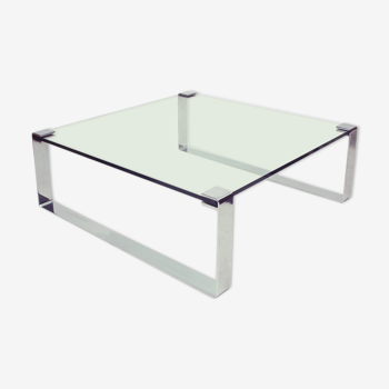 German Chrome & Glass Coffee Table • Model Klassik 1022 by Dr. Peter Draenert for Draenert, 1960s