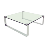 German Chrome & Glass Coffee Table • Model Klassik 1022 by Dr. Peter Draenert for Draenert, 1960s