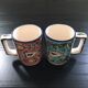 Paire de mugs décor poissons