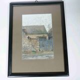 Watercolor Shed in Sévigny / Champagne – Signed Reiche, 1917