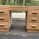 Bureau administratif extensible rénové en chêne du XIXème 130cm