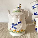 Slurry tea set geese 80s