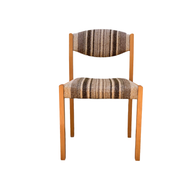 Suite de 4 chaises self hêtre laiton et laine 1960