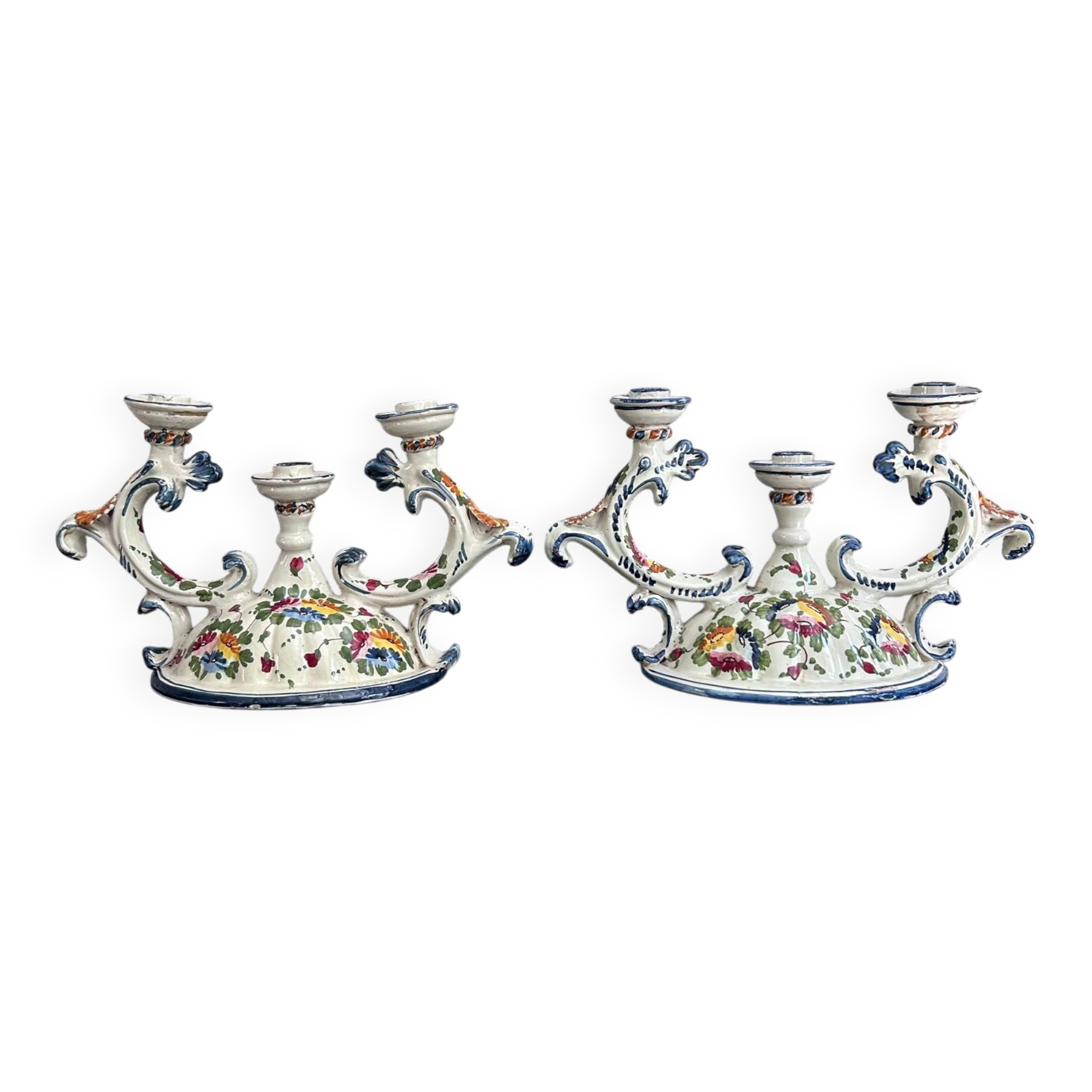 Pair of Italian signed candlesticks