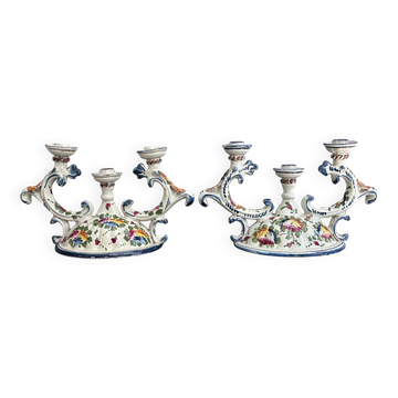 Pair of Italian signed candlesticks