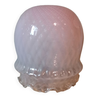 Globe de lampe méduse en verre moulé vintage rose