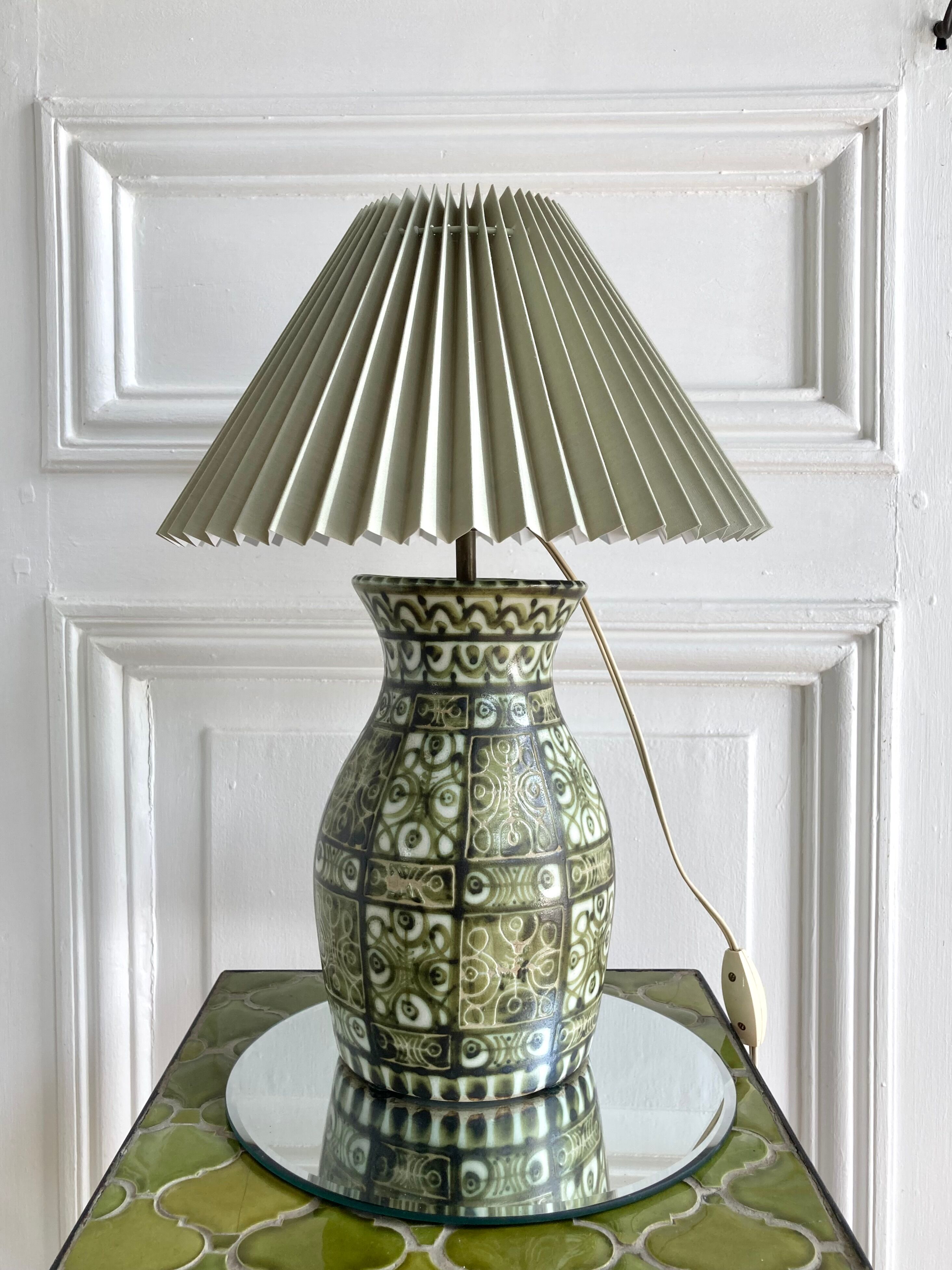Ceramic lamp signed André Horellou 1960 Keraluc