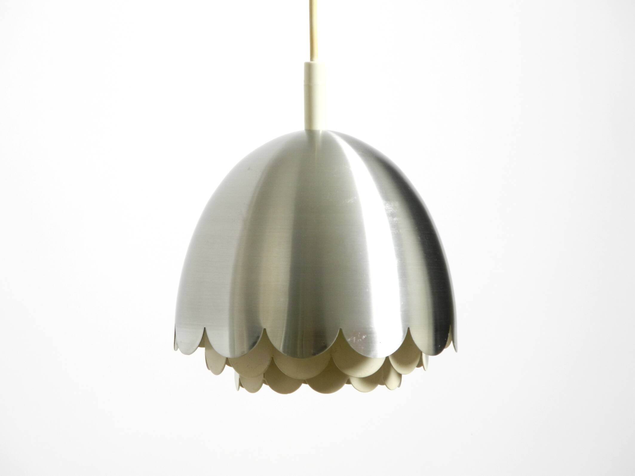 Small 1960s Space Age pendant lamp by Doria made of aluminum and metal