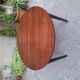 Table à manger en bois avec plateau rond extensible, années 1950