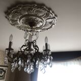 Bronze chandelier with tassels