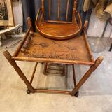 Antique early 20th century baby's top in beech with youpala abacus and tablet