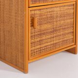 Armoire vintage en rotin et osier