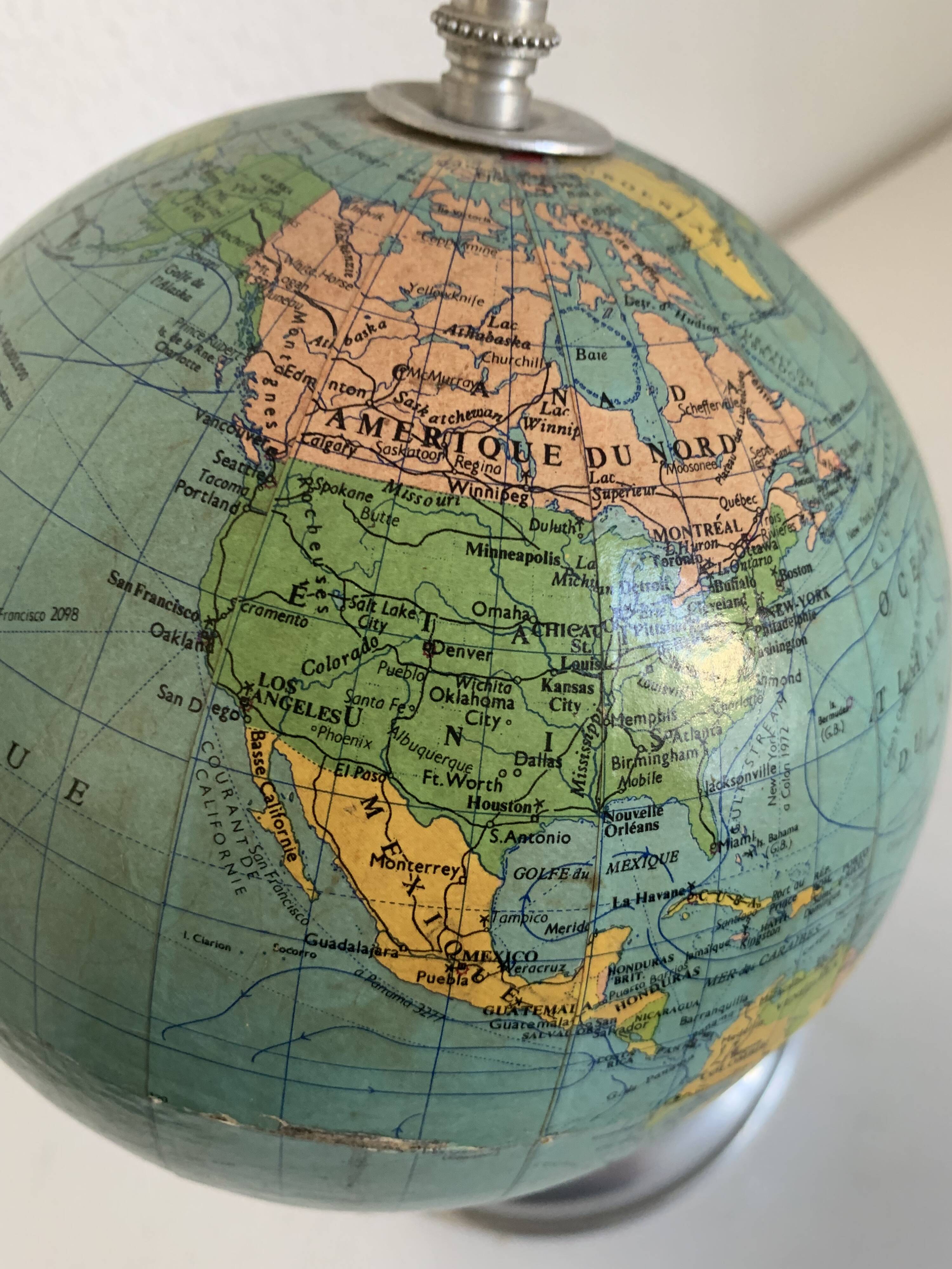 Vintage 1962 Taride World Map Globe - 25 cm