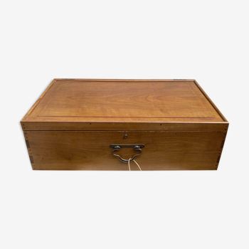 Suitcase / trunk with compartments in cherry wood