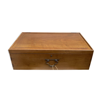 Valise / malle à compartiments en merisier