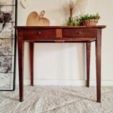 Antique solid wood farmhouse table 2 drawers