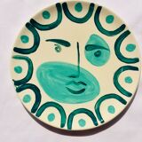 Set of 6 matching plates to hand-painted enamelled ceramic dinner