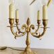 Paire de lampes de table en bronze doré époque milieu XXe