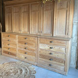 Old workshop furniture, 2 bodies with drawers and a cupboard.