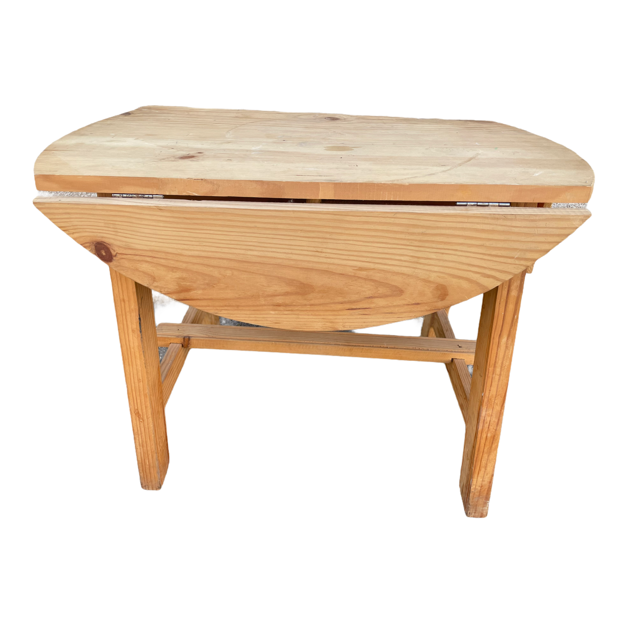 Table Ronde avec Abattants Rustiques et 2 Tiroirs