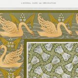Poster “Swans and Stags”, after an Art Nouveau lithograph from 1897