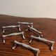 Silver metal knife cutlery holder, 80s design