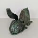 Bronze sphinx table with glass top