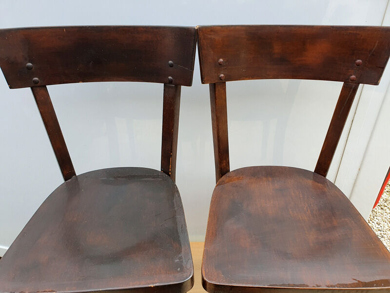 2 bistro chairs stamped Baumann