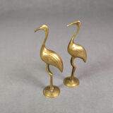 Couple d'ibis en laiton vintage