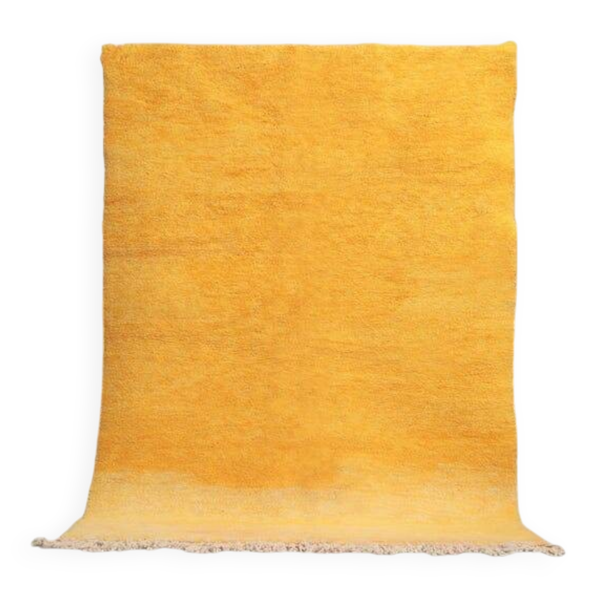 Traditional yellow wool Beni Ourain rug, size 2/3 m.