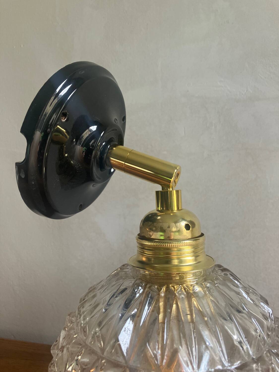 Pair of vintage glass globe wall lights