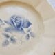 Antique flat plate, ironstone Digoin ivory - Blue rose decoration