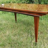 Art Deco walnut veneer extendable table (160 to 232 cm)
