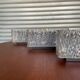 3 molded glass sconces 1950