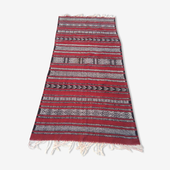 Carpet kilim red and Black wool 127 x217cm