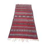 Carpet kilim red and Black wool 127 x217cm
