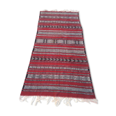 Carpet kilim red and Black wool 127 x217cm