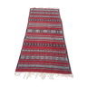 Tapis kilim rouge et noir en pure laine 127 x217cm