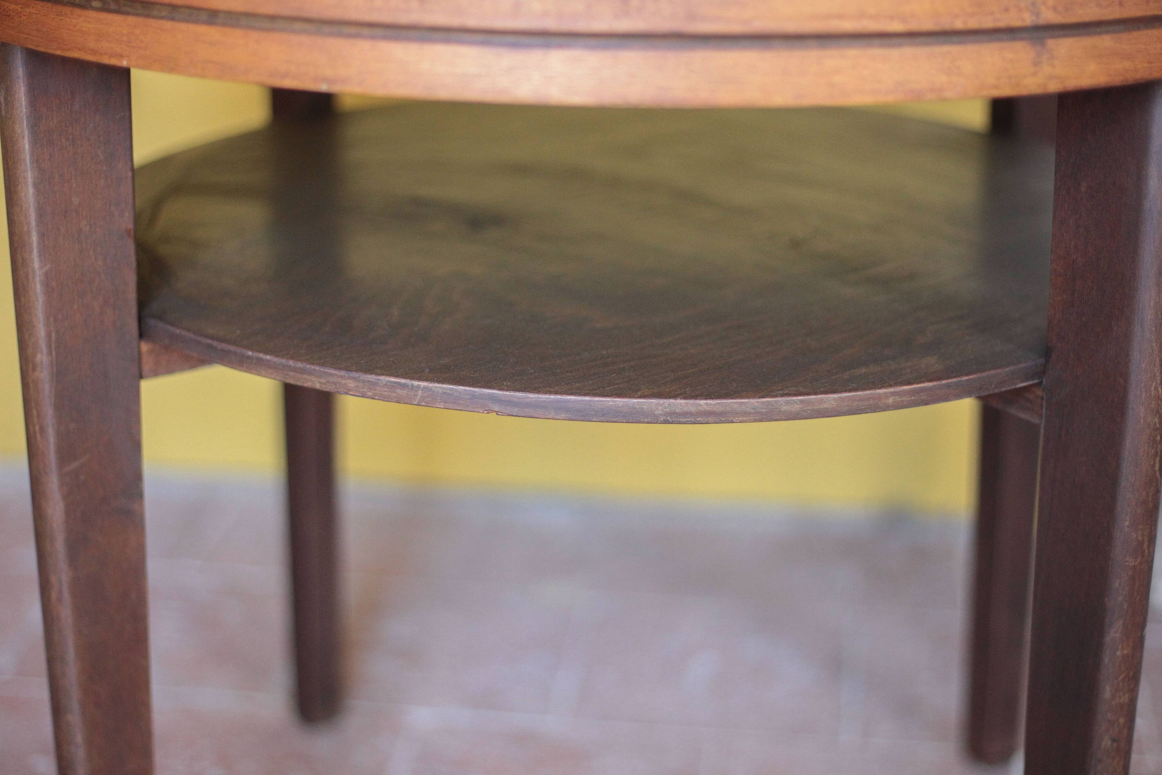 Vintage table, wooden table, two-tier table, living room table, side table.