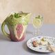 Rare vintage Italian majolica pitcher or jug in the shape of a fig.