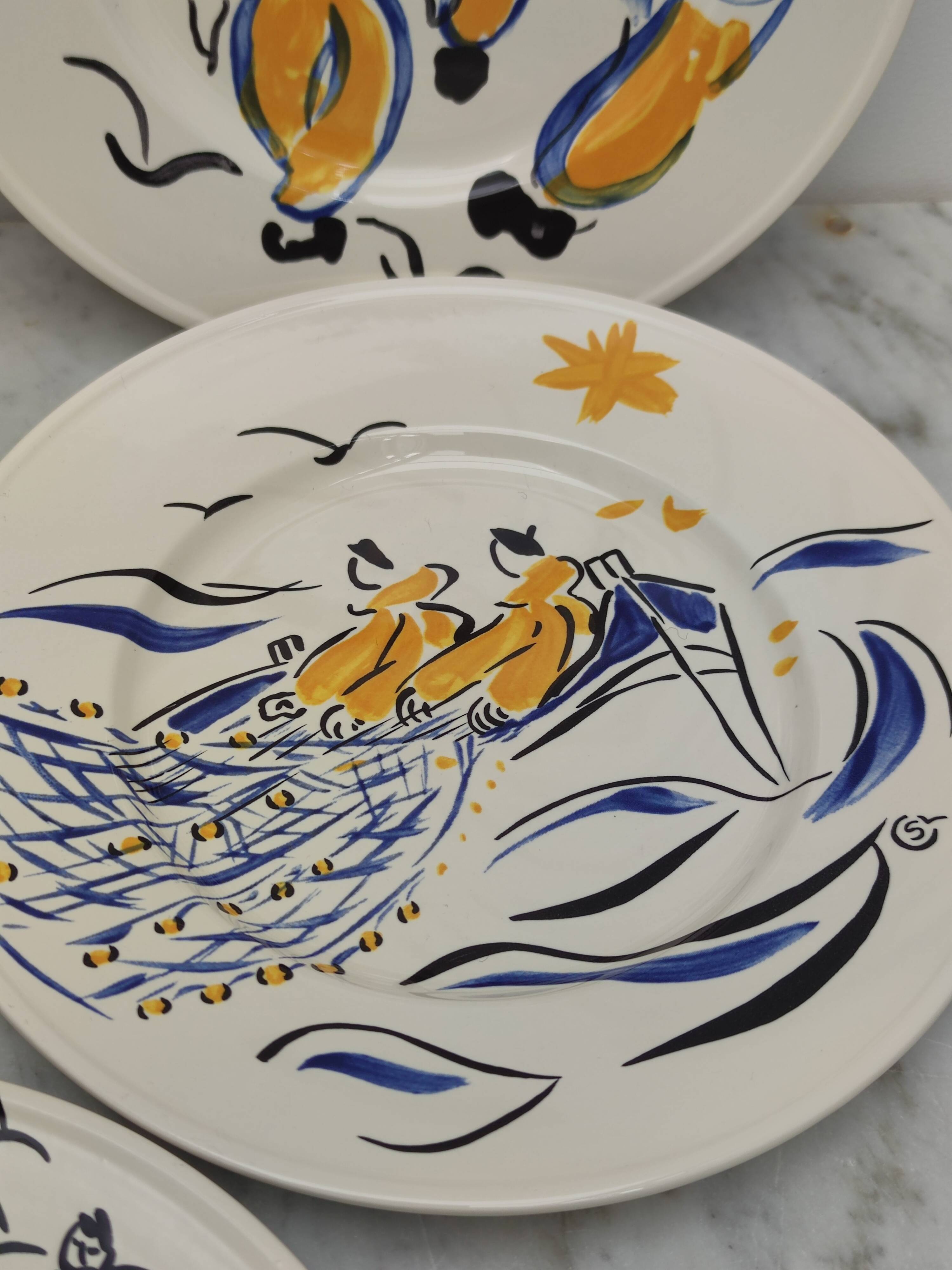 Dessert plates "Bleu Salé"