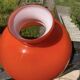 Suspension en opaline couleur orange flamboyante