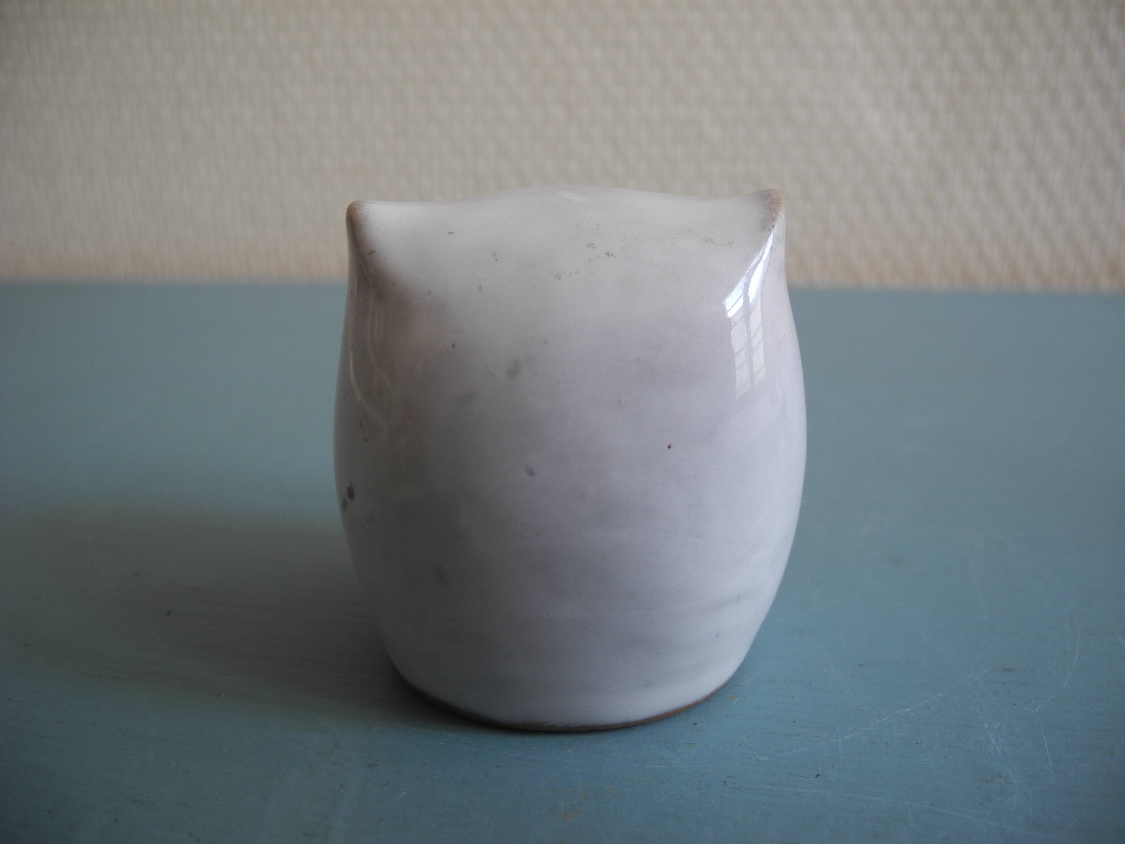 small vintage ceramic owl sculpture