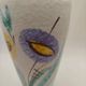 Vintage ceramic vase with floral decoration in Vallauris style from the 1960s retro.