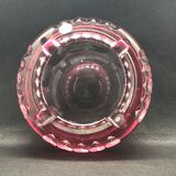 Val st Lambert ashtray in red crystal -sig