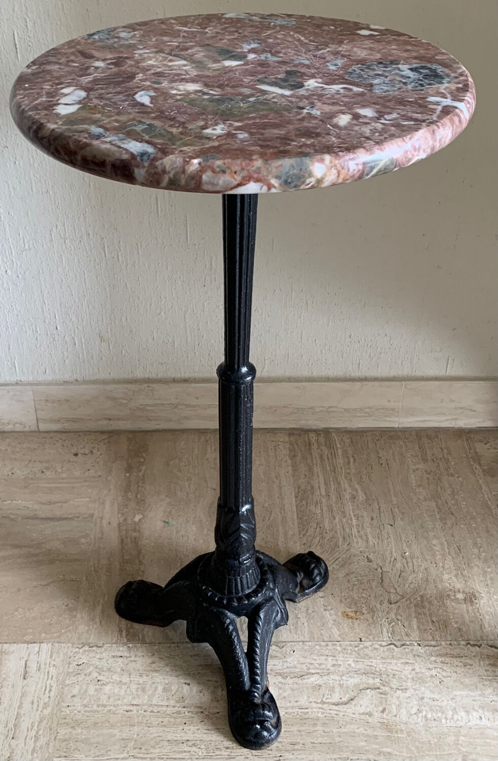 Mini bistro style pedestal table
