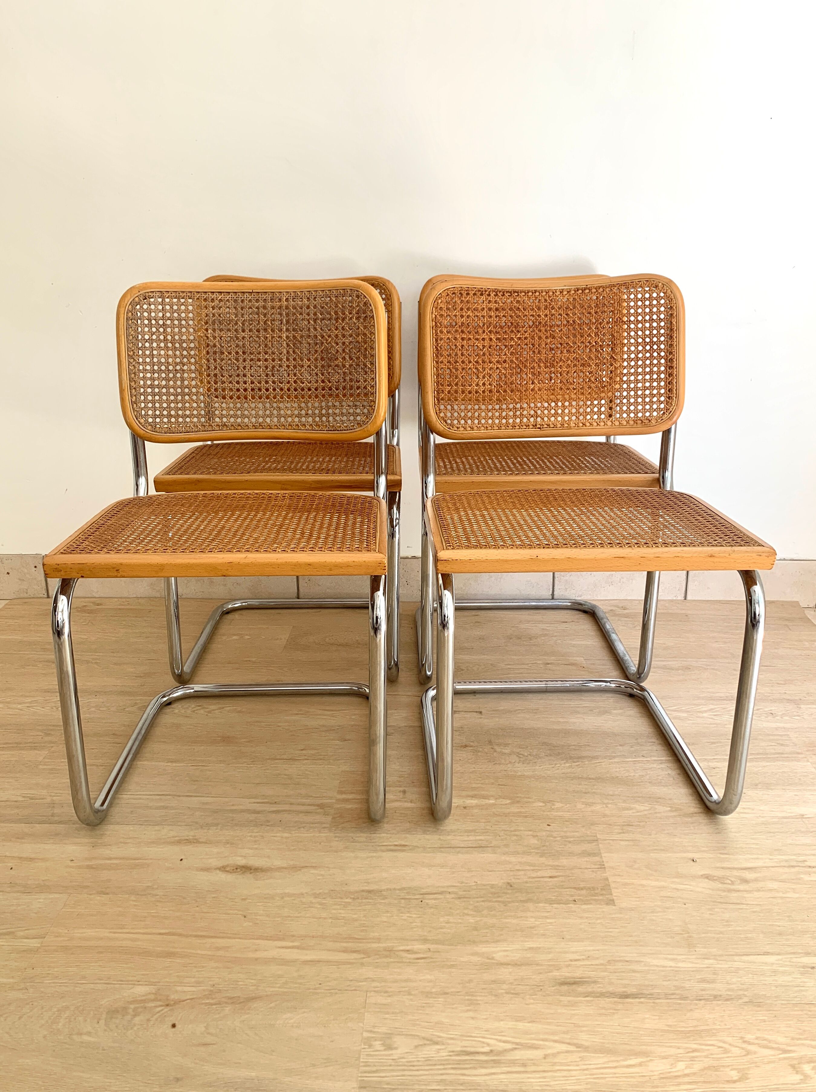 Set of 4 chairs Cesca B32 by Marcel Breuer