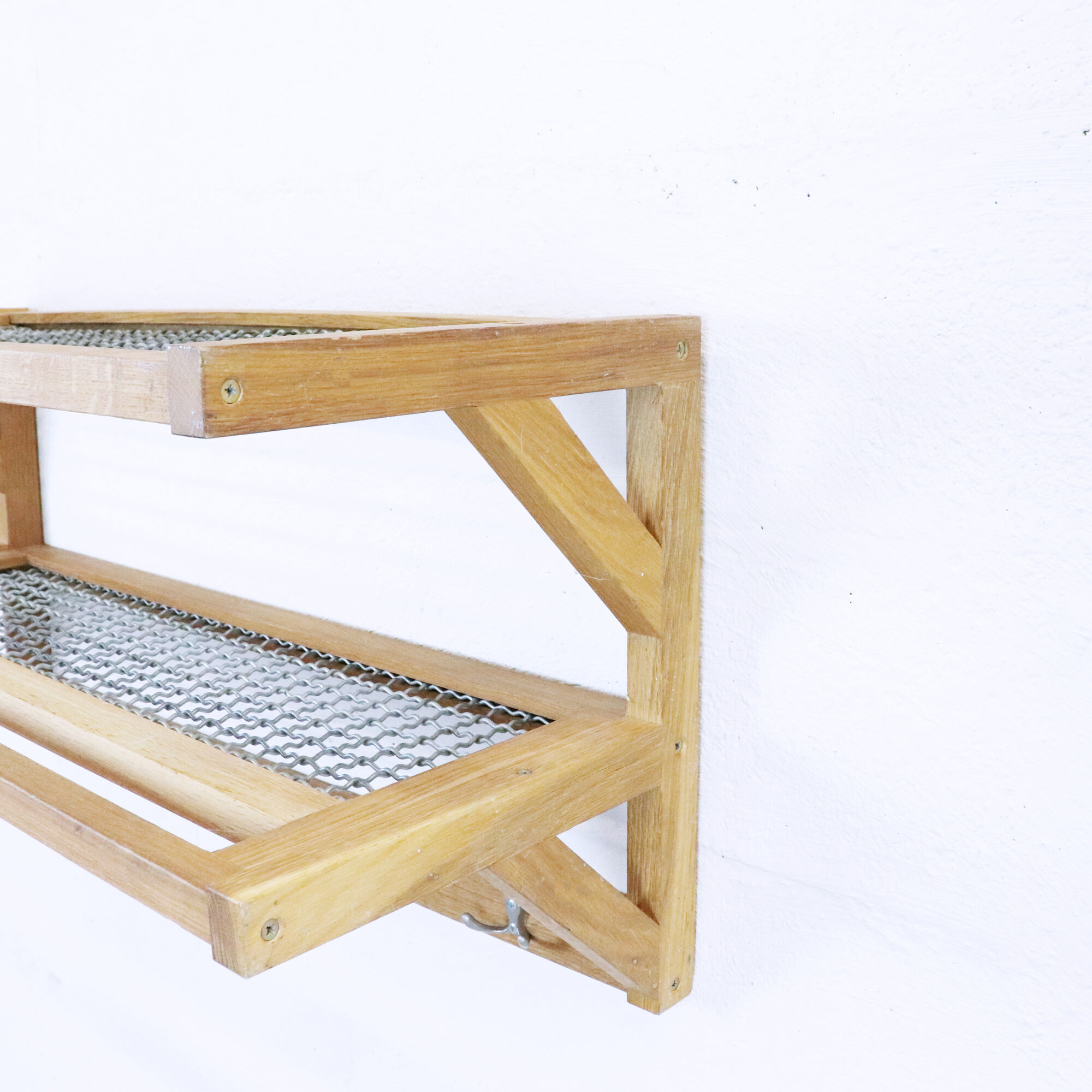 Wooden and metal patère, 1960